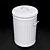 Durable Galvanized Trash Can 3D model small image 3