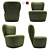 Vladimir Kagan Fire Side Chair: Sleek and Stylish Design 3D model small image 1