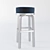 Sleek Spin Black Stool Cushion 3D model small image 1