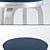 Sleek Spin Black Stool Cushion 3D model small image 2