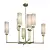 Modern Ziyi Chandelier: Polished Nickel & Natural Paper Shades 3D model small image 1