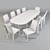 Porada Dining Set - Alfred Table & Aisha Chair 3D model small image 2