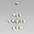 Elegant White Glass Sputnik Chandelier 3D model small image 2