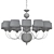 Elegant Porcelain Chandelier 3D model small image 2