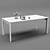 Modern Minimalist Lyon Dining Table 3D model small image 2