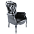Quilted Classic Armchair: Elegant and Detailed 3D model small image 2