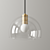 Bella Clear Double Glass Pendant 3D model small image 1