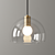 Bella Clear Double Glass Pendant 3D model small image 2