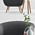 Modern Grey Accent Chair & Oak Side Table 3D model small image 2
