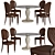 Elegant Round Dining Table 3D model small image 1