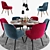 Modern Walter Knoll Dining Chair Set 3D model small image 1