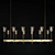 Glass Torch Linear Chandelier: Elegant Lighting Solution 3D model small image 1