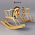 Vintage Wooden Rocking Horse 3D model small image 1