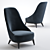 Modern Contemporary Opera Leslie Armchair 3D model small image 2
