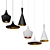 Modern Black-White Pendant Lamp 3D model small image 1