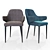 Designer Seville Chair: Elegant, Beige Seat, Black Legs 3D model small image 1