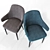 Designer Seville Chair: Elegant, Beige Seat, Black Legs 3D model small image 2