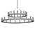 Elegant Double Tier Chandelier 3D model small image 3