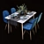 Elegant Dining Set with Accessories 3D model small image 1
