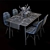 Elegant Dining Set with Accessories 3D model small image 3