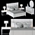 Bernhardt Linea Bedroom Set: Upholstered Bed, Nightstand, Dresser, Mirror 3D model small image 3