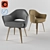 Elegant Dual-Material Executive Chair 3D model small image 1