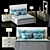 Bernhardt Linea Bedroom Set: Upholstered Panel Bed, Nightstand, Dresser, Mirror 3D model small image 1