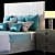 Bernhardt Linea Bedroom Set: Upholstered Panel Bed, Nightstand, Dresser, Mirror 3D model small image 2