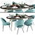 Elegant Lexmod Dining Chair Set 3D model small image 1
