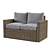 Teflon Coated Rattan Sofa 3D model small image 1