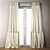 Cascading Cotton Curtains with Ruffles 3D model small image 1