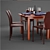 Nordic Teak Dining Set 3D model small image 2