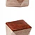 Hexagon Brown Leather Storage Ottoman 3D model small image 2