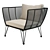Stylish Outdoor Metal Lounge 3D model small image 1