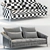 Modern Seashell Chic Sofa 3D model small image 3