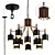 Elegant Matte Black Corna Chandelier 3D model small image 1