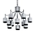 Elegant Matte Black Corna Chandelier 3D model small image 2