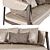 Luxury Burton Sofa: Leather & Walnut 3D model small image 2