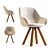 Nordic Style Swivel Armchair 3D model small image 1