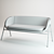 Sleek Steel Frame Gala Sofa 3D model small image 3