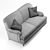 Elegant Emerald Oxford Sofa 3D model small image 3