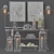 Elegant Pottery Barn Decor Set 3D model small image 2