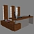 LAS Office Furniture Set 3D model small image 3