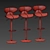 Adjustable Faux Leather Swivel Barstools 3D model small image 3