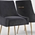 Luxurious Grey Velvet Side Chair 3D model small image 2