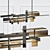 Sleek Modern Linear Chandeliers 3D model small image 1