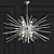 Andromeda Chandelier: Polished Nickel, Clear Shade 3D model small image 1