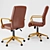 Baldwin Mid-Back Faux Leather Office Chair 3D model small image 2