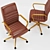 Baldwin Mid-Back Faux Leather Office Chair 3D model small image 3