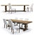 Classic Dining Set: Table & Chair 3D model small image 1